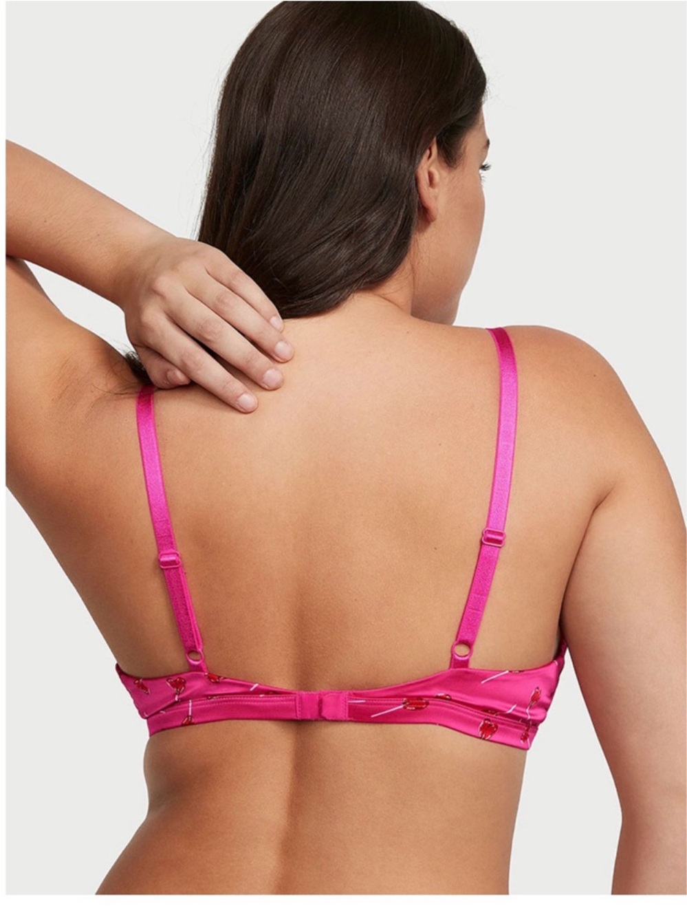 Victoria's Secret Hot Pink Cherry-Print Triangle Bralette - Picture 2 of 16
